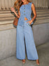 'Rylee' Vest and Wide Leg Jeans Denim Set - Celes Fashion